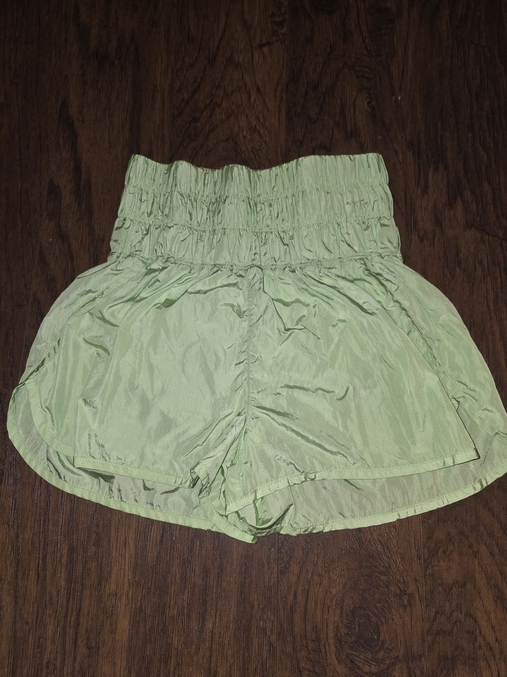 FP Movement by Free People Sage Green Smocked Waist Athletic Shorts
